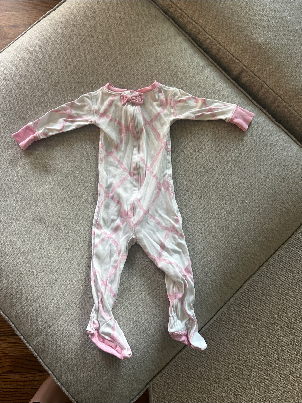The Beaufort Bonnet Company Pink & White Footed One-Piece